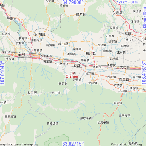 Qizhen on map