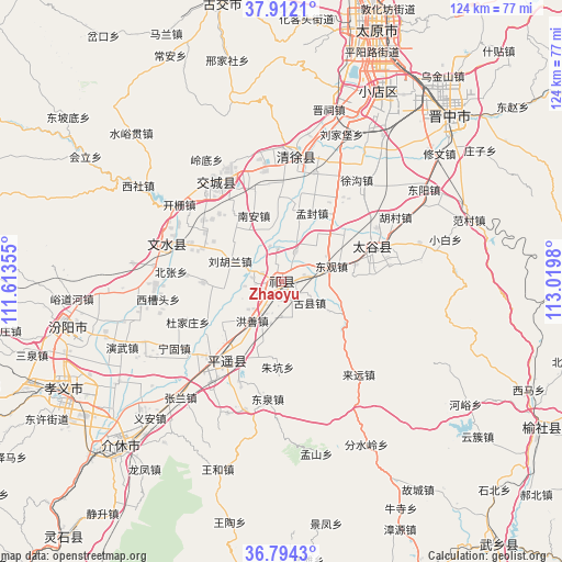 Zhaoyu on map