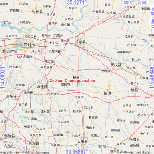 Qi Xian Chengguanzhen on map