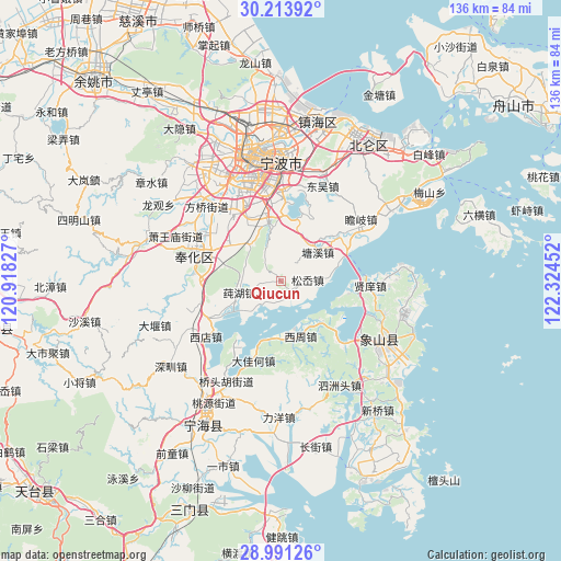 Qiucun on map