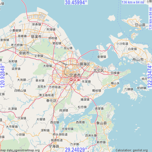 Qiu’ai on map