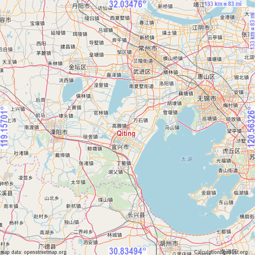 Qiting on map