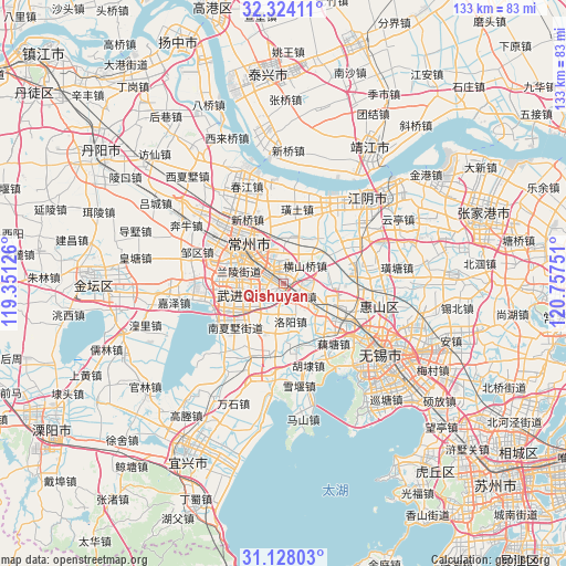 Qishuyan on map