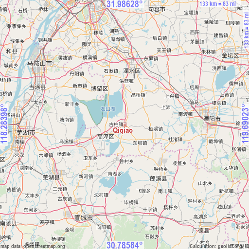 Qiqiao on map