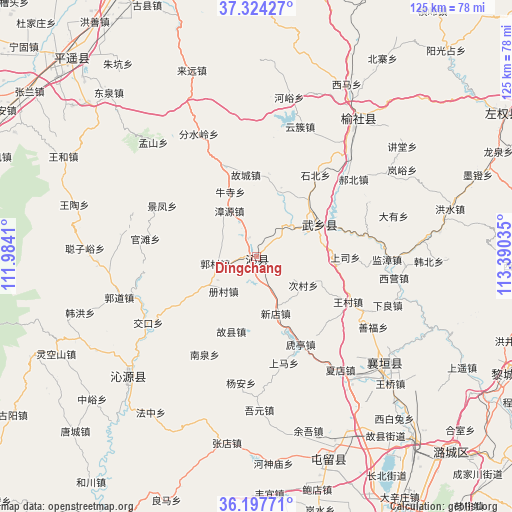 Dingchang on map