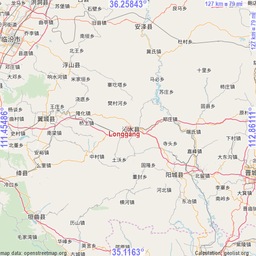 Longgang on map