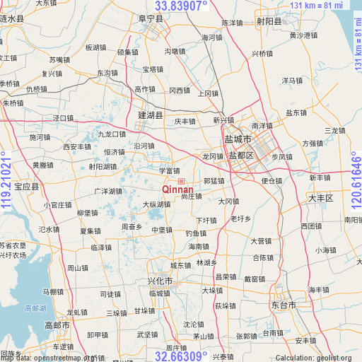 Qinnan on map