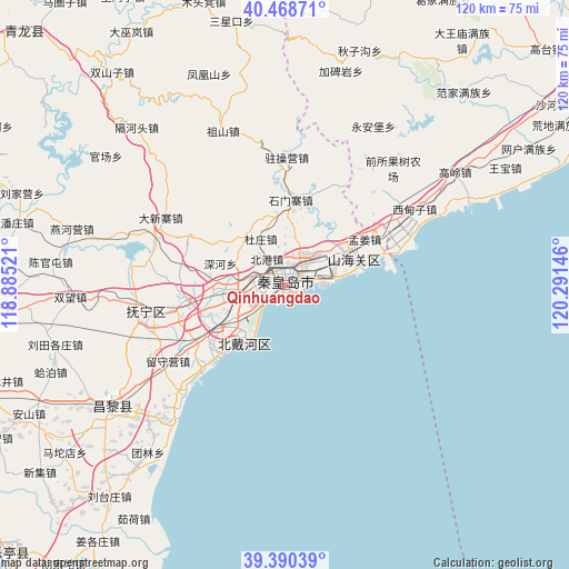 Qinhuangdao on map
