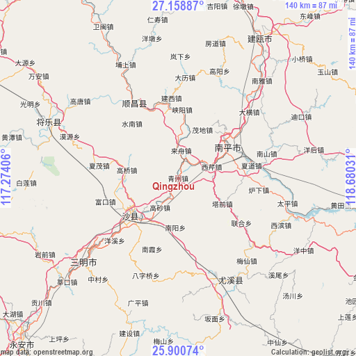 Qingzhou on map