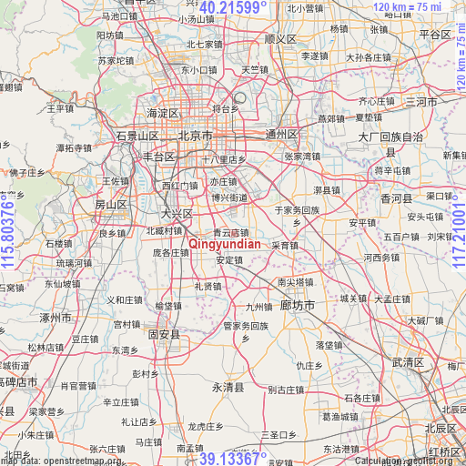 Qingyundian on map