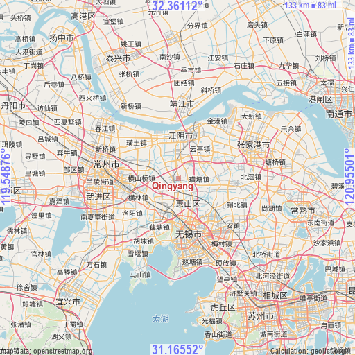 Qingyang on map