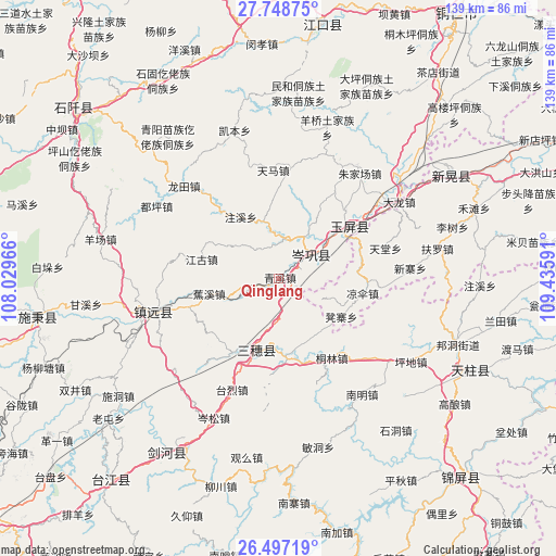 Qinglang on map