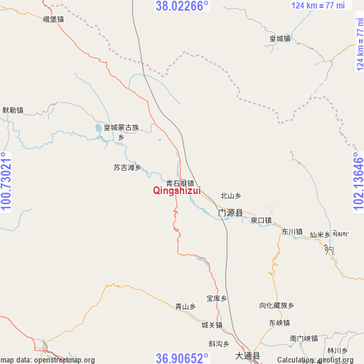 Qingshizui on map