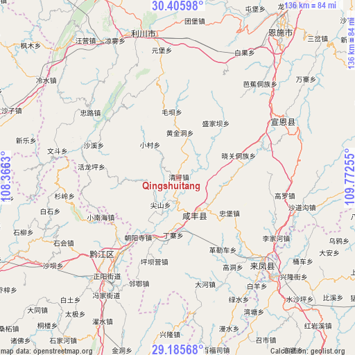 Qingshuitang on map
