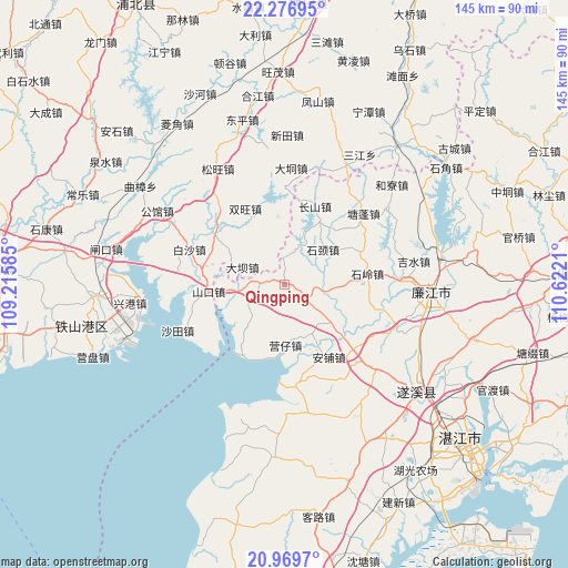 Qingping on map