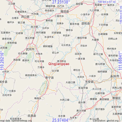 Qingjiangqiao on map