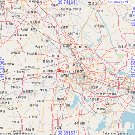 Qingguang on map