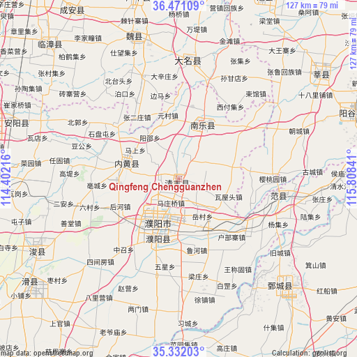 Qingfeng Chengguanzhen on map