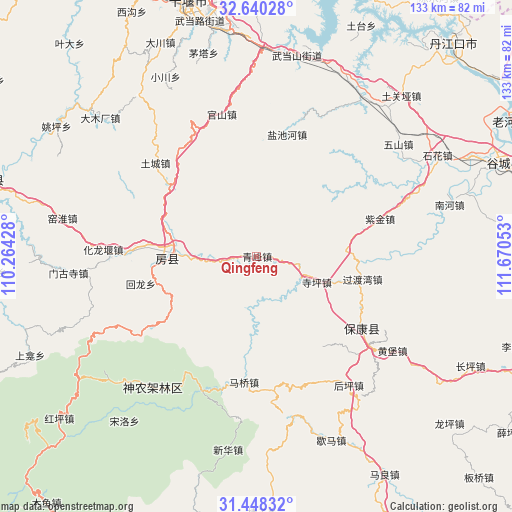 Qingfeng on map