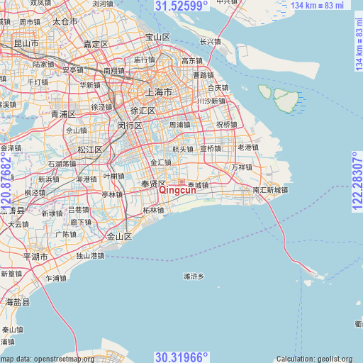 Qingcun on map