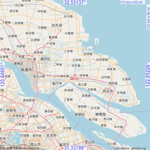 Qilin on map