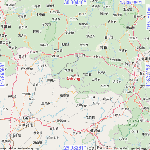 Qihong on map