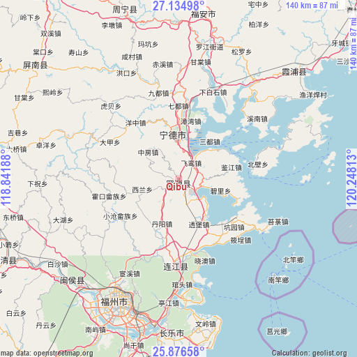 Qibu on map