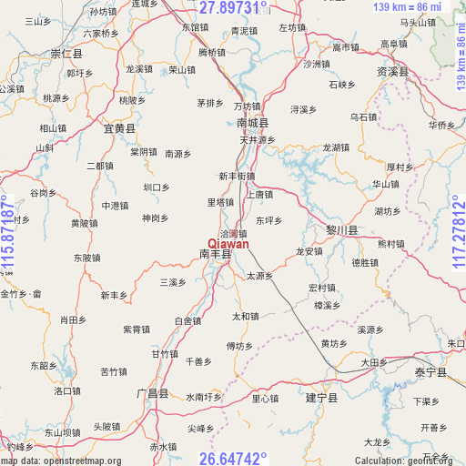 Qiawan on map