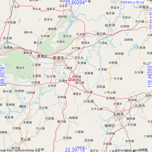 Qiaoxu on map