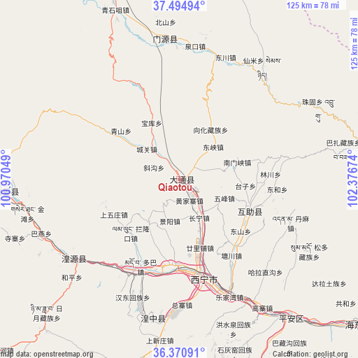 Qiaotou on map