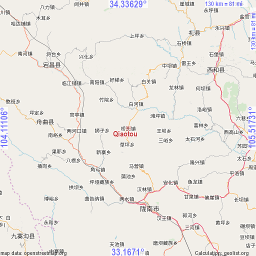 Qiaotou on map