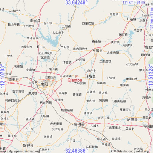 Qiaotou on map