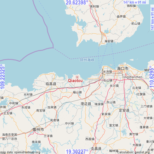 Qiaotou on map