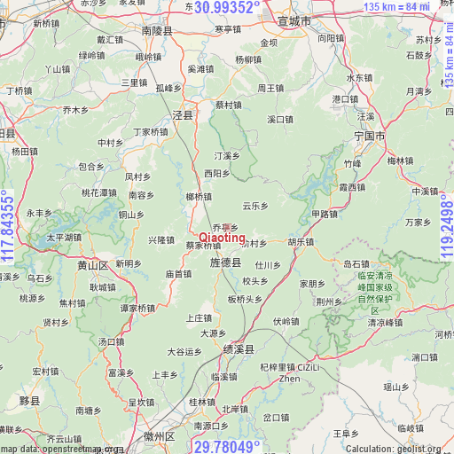 Qiaoting on map