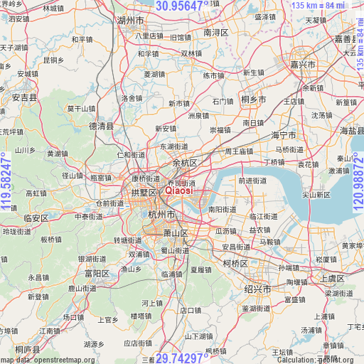 Qiaosi on map