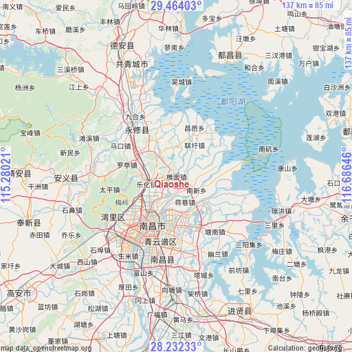 Qiaoshe on map