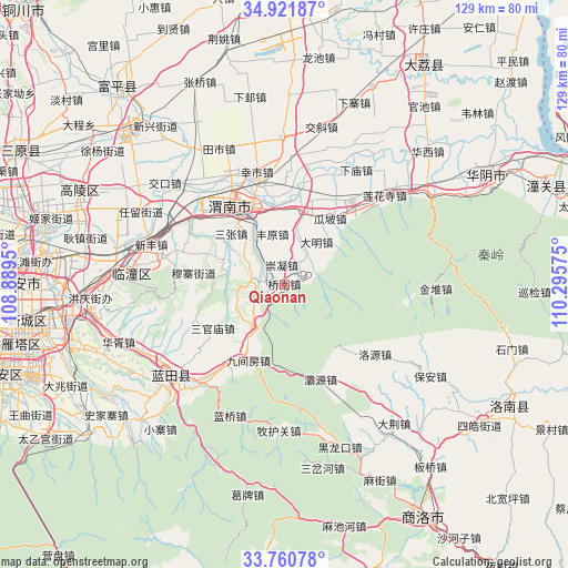 Qiaonan on map