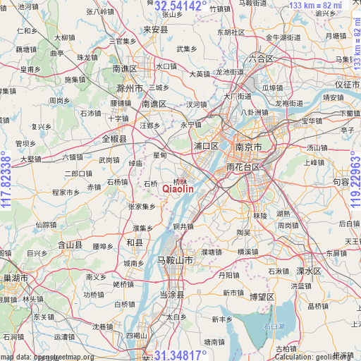 Qiaolin on map