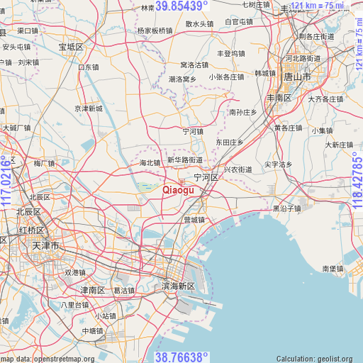 Qiaogu on map