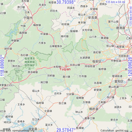 Yuqian on map