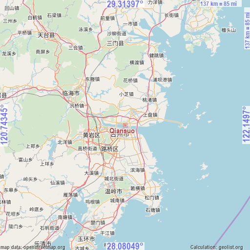 Qiansuo on map