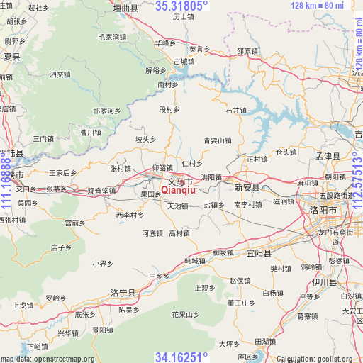 Qianqiu on map