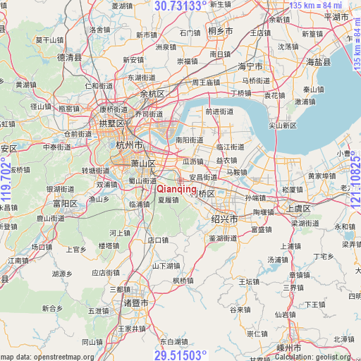 Qianqing on map