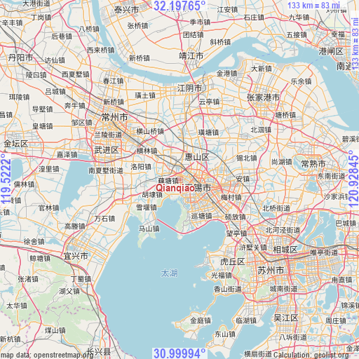 Qianqiao on map