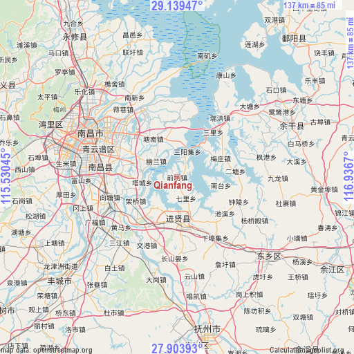 Qianfang on map