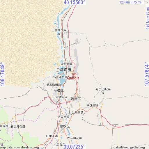 Qabqir on map