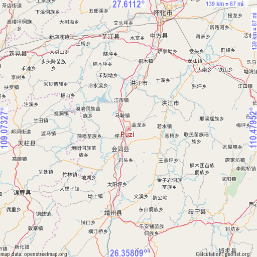 Puzi on map