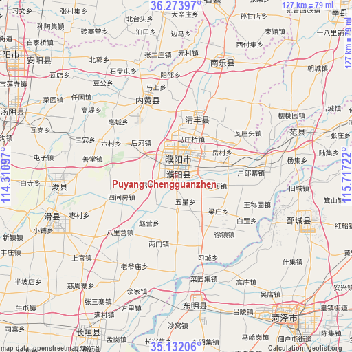 Puyang Chengguanzhen on map