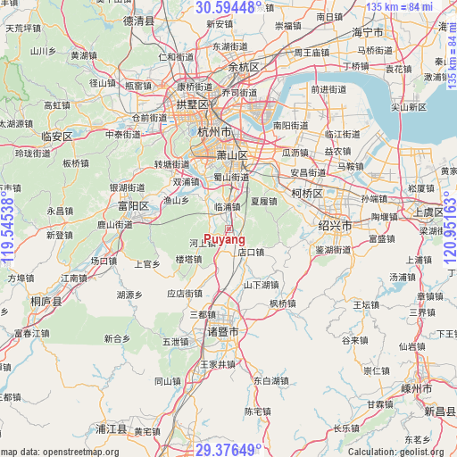 Puyang on map