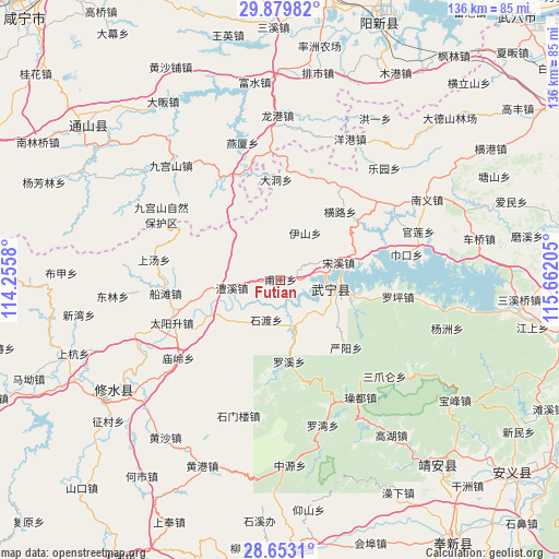 Futian on map